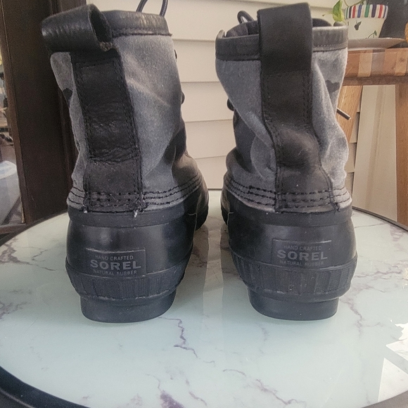 Grey Black Sorel Waterproof Rain Snow Duck Boots Men's Size 11 - Picture 4 of 5